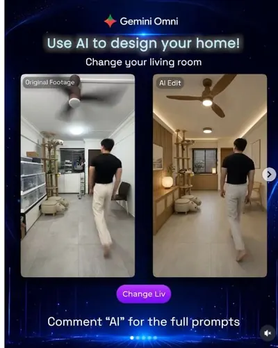 Original Instagram preview for Use Gemini Omni for a home-design workflow