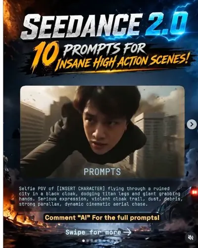 Original Instagram preview for Create a cinematic action scene with Seedance