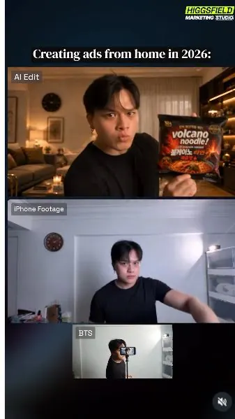 Original Instagram preview for Turn home footage into a volcano-ramen commercial