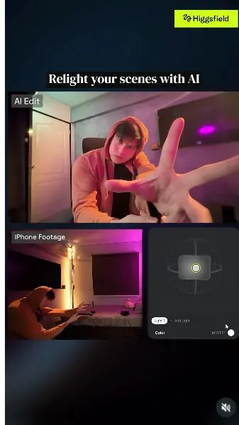 Original Instagram preview for Change the lighting in a video with Higgsfield Relight