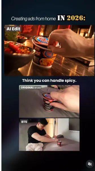 Original Instagram preview for Turn a cup-noodle video into a fiery commercial