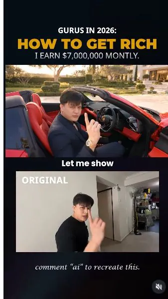 Original Instagram preview for Create a millionaire-guru parody with Genjutsu