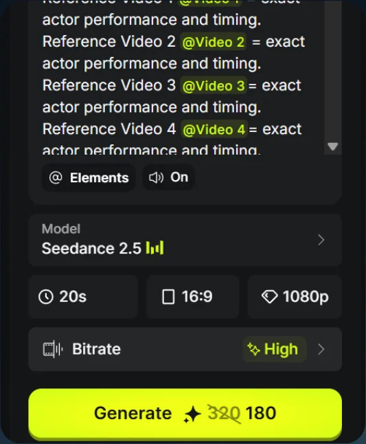 Generation settings