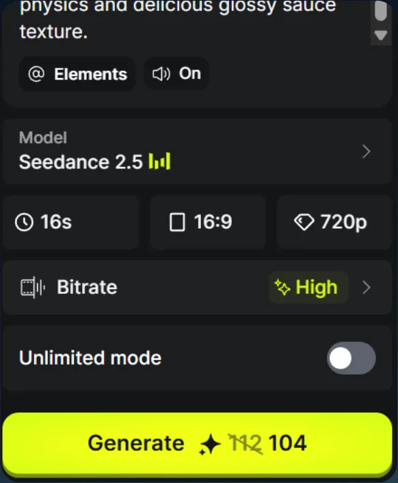 Generation settings