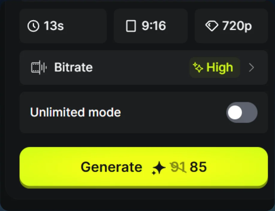 Generation settings