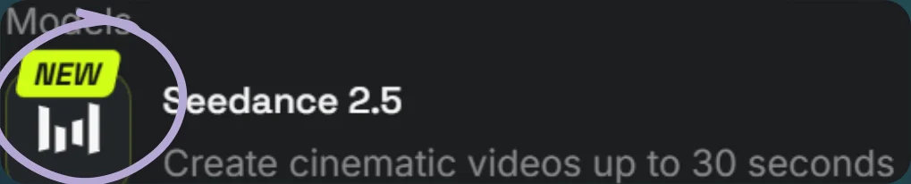 Select Seedance 2.5