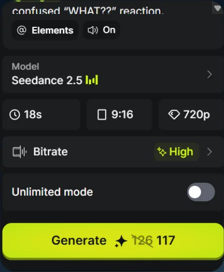 Generation settings