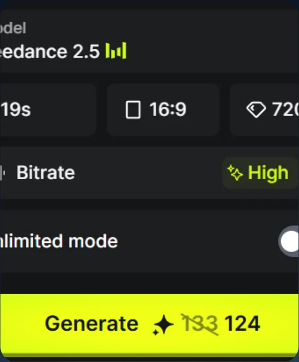 Generation settings