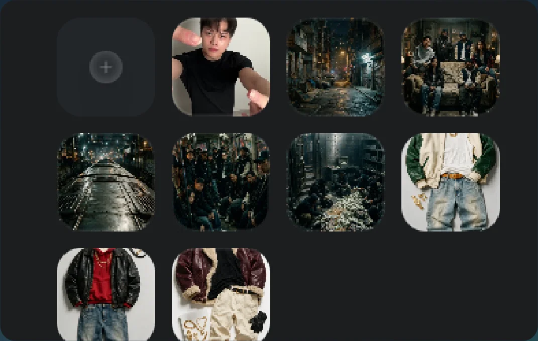 Uploaded location and outfit references