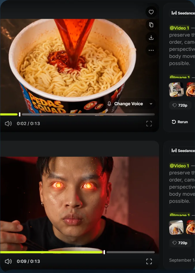 Cup-noodle commercial result