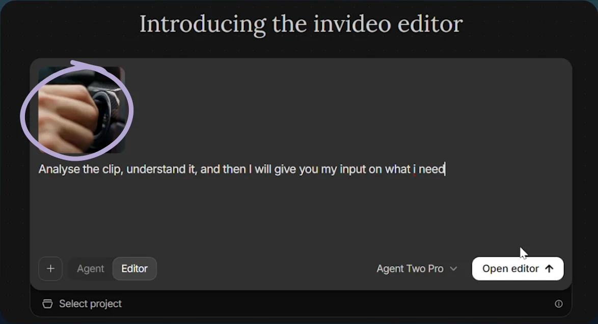 Upload the source clip