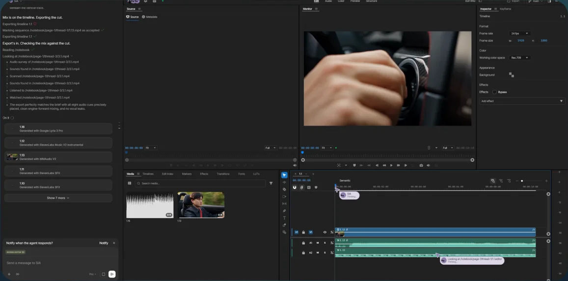 Editing timeline