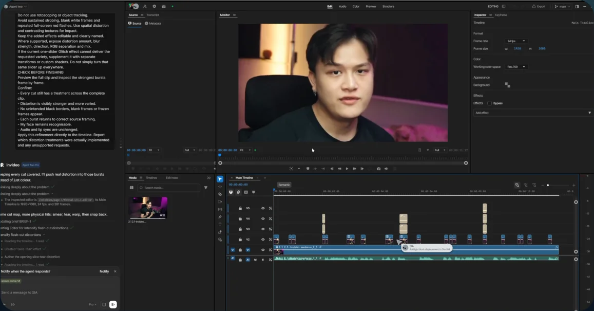Editing timeline