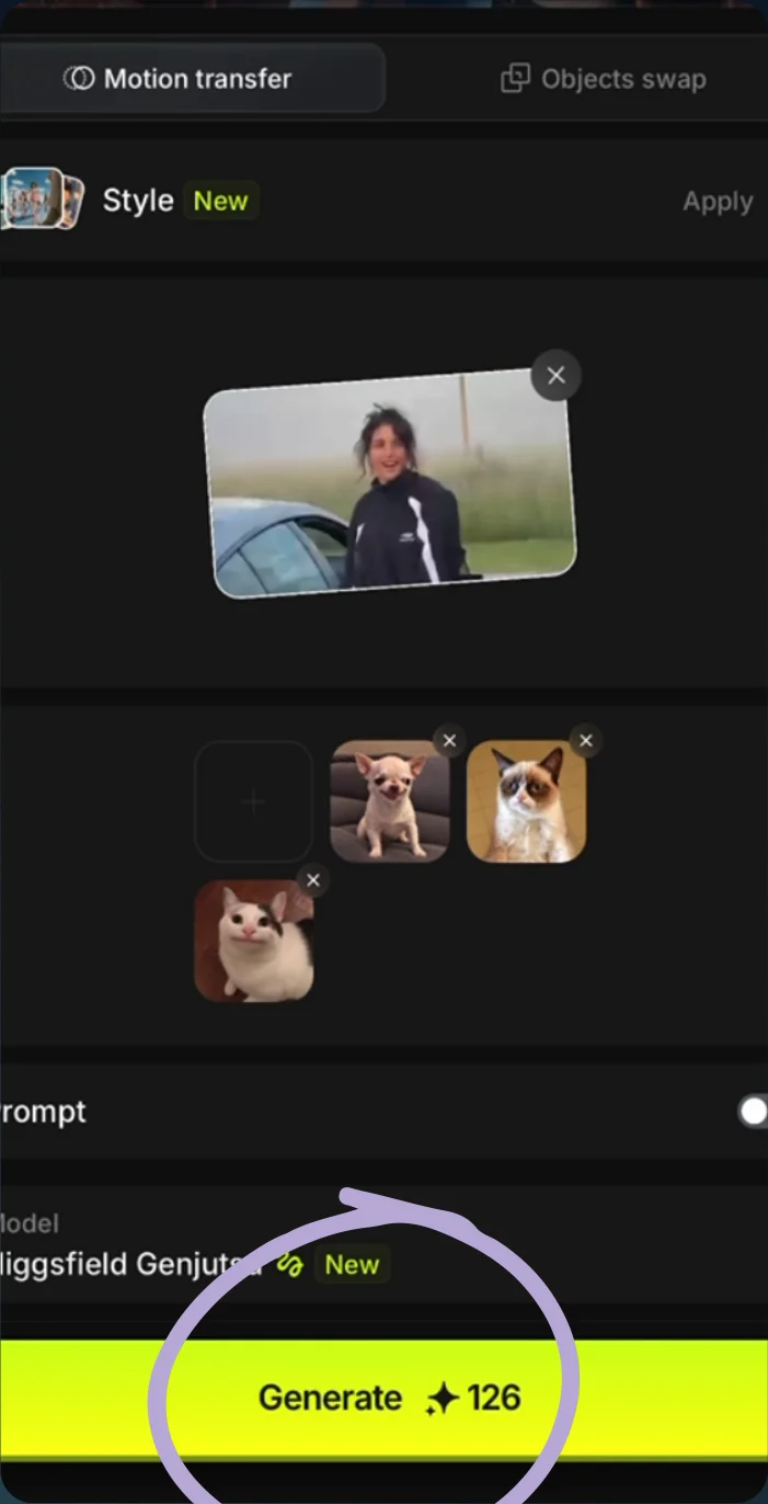 Replace the image and generate