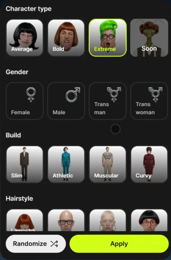Adjust the character