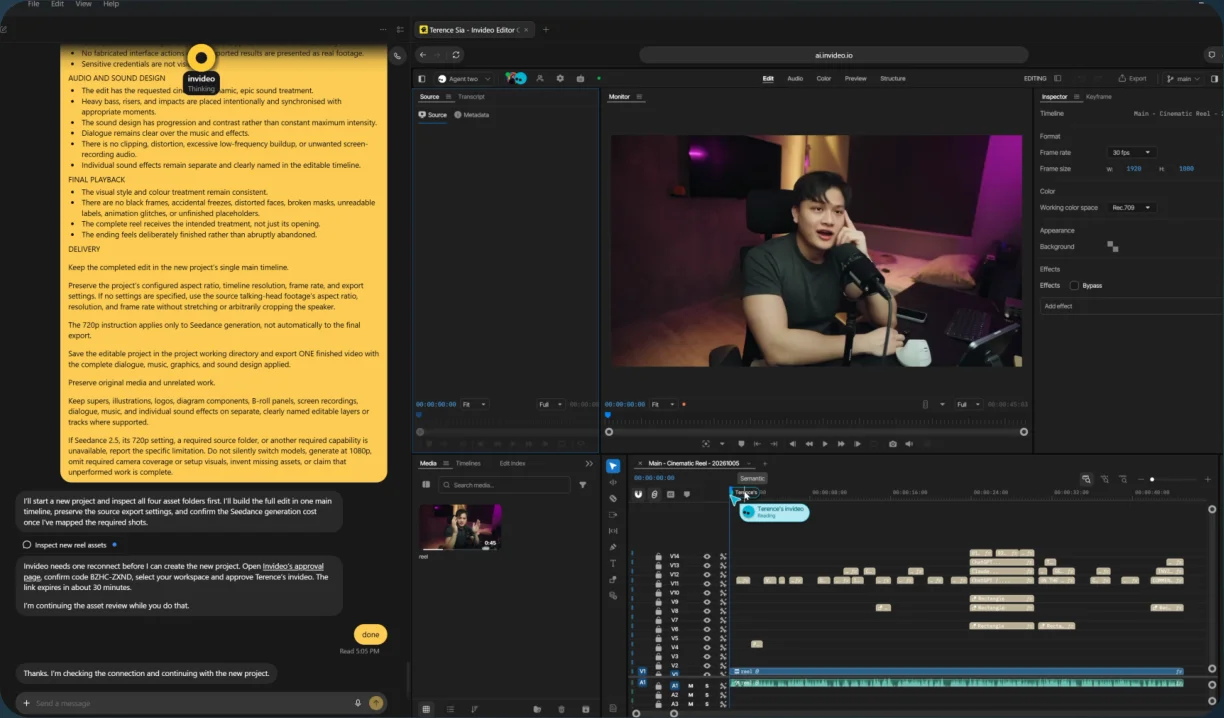 Connected editing session