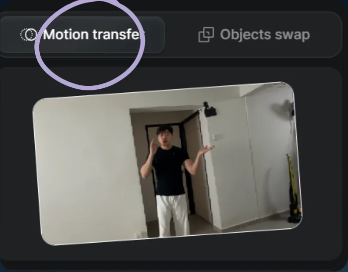 Choose Motion transfer