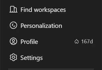 Cropped ChatGPT profile menu showing Personalization and Settings, with account details removed.